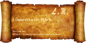 Löwenstein Márk névjegykártya